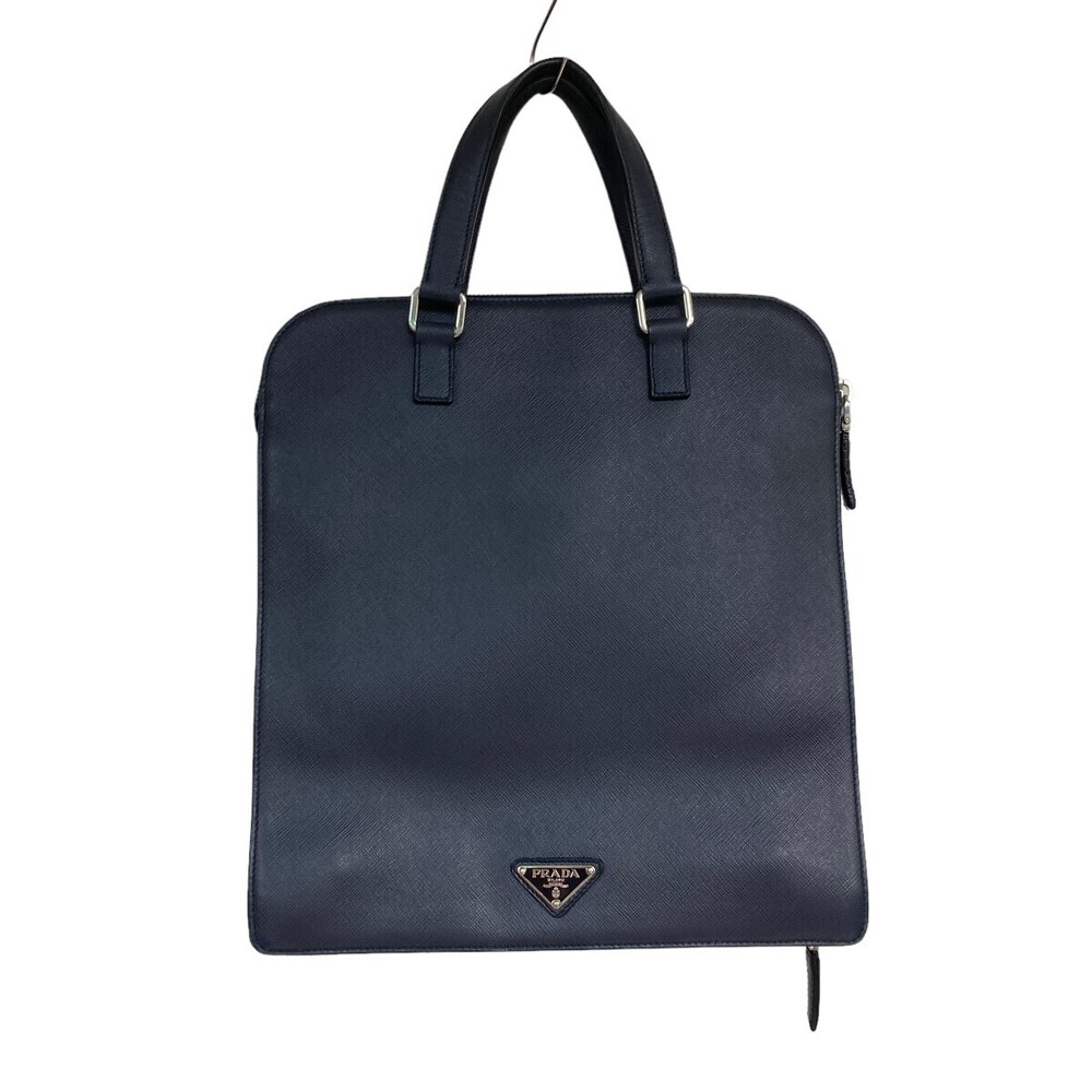 Prada Briefcase Leather Navy Blue